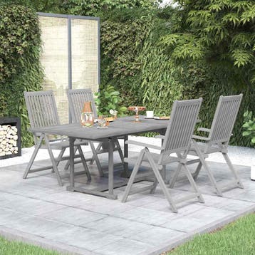 vidaXL 5-delige Tuinset massief acaciahout, Verzenden, Nieuw, Tuinset