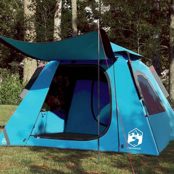 vidaXL Koepeltent 4-persoons snelontgrendeling blauw, Verzenden, Nieuw