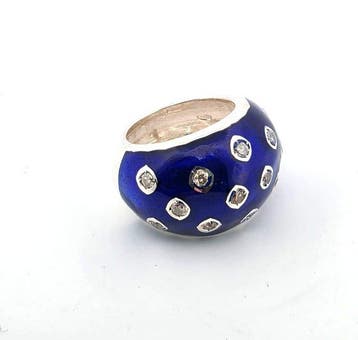 Sans prix de réserve - Bague Argent Diamant (Naturelle)
