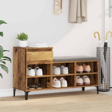 vidaXL Schoenenkast 102 x 36 x 60 cm Bewerkt hout Oud hout, Verzenden