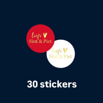 30x Sluitstickers -Liefs sint en piet- 4cm - staf- goudfo..., Verzenden, Nieuw, Meerdere stickers