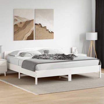 vidaXL Bedframe zonder matras massief grenenhout wit 180x200, Huis en Inrichting, Verzenden, Nieuw