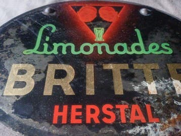Britte - Limonades BRITTE HERSTAL - Reclamebord - Emaille,