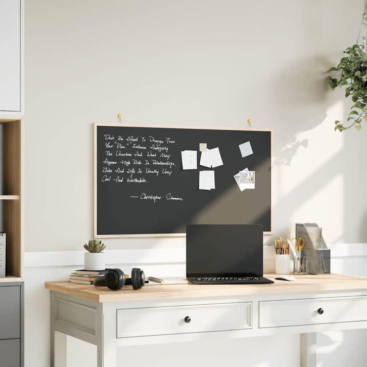 vidaXL Krijtbord met massief grenenhouten frame zwart 100x55, Zakelijke goederen, Overige Zakelijke goederen, Verzenden