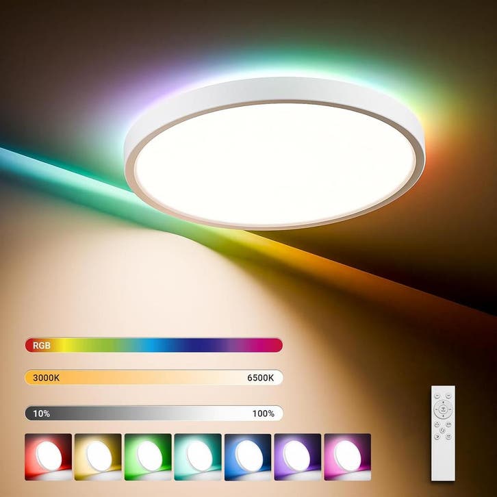 LED Plafondlamp 30cm RGB - Retour deal - 35% korting!, Huis en Inrichting, Lampen | Plafondlampen, Nieuw, Kunststof, Verzenden