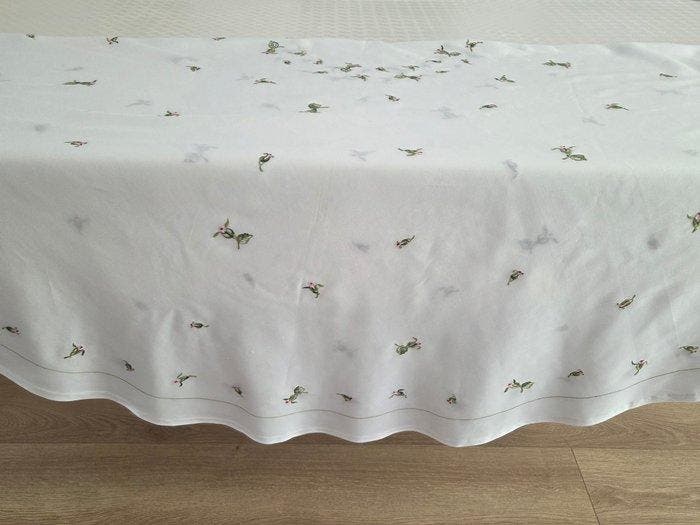 Tafelkleed - 214 cm - 214 cm - Ronde tafellaken., Antiquités & Art, Tapis & Textile
