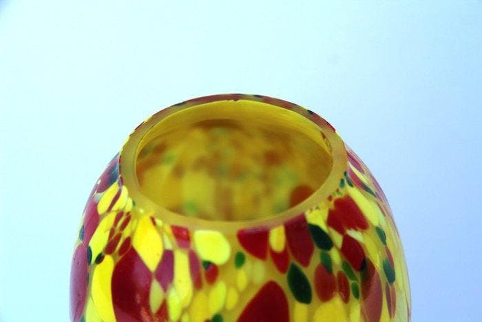 Vaas - Glas - Kralik spatter, Antiek en Kunst, Kunst | Designobjecten