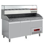 Pizzawerkbank + Opzetkoelvitrine | 270L | 2 Deuren + 1 Lade, Verzenden, Nieuw in verpakking