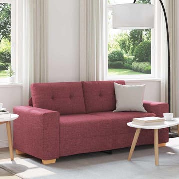 vidaXL Loveseat bank / zetel Wijnrood 180x77x82 cm Stof, Verzenden, Nieuw