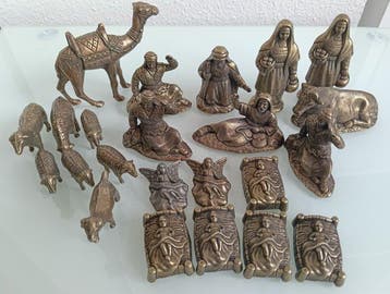 Set van 23 miniaturen voor de kerststal (23) - Legering -, Antiek en Kunst