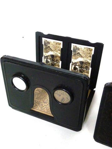 2 Camerascope metal folding stereo viewers - with