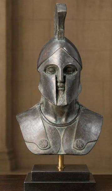 Beeld, Busto di Leonida - 30 cm - gesculptuurd marmer met
