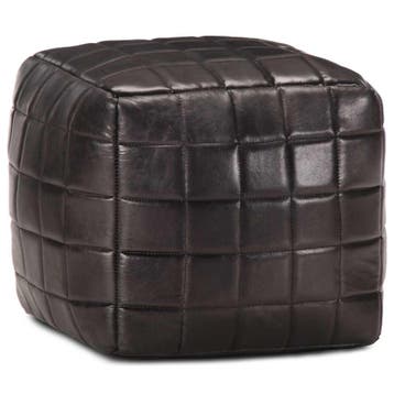 vidaXL Poef 40x40x40 cm echt geitenleer zwart, Maison & Meubles, Verzenden
