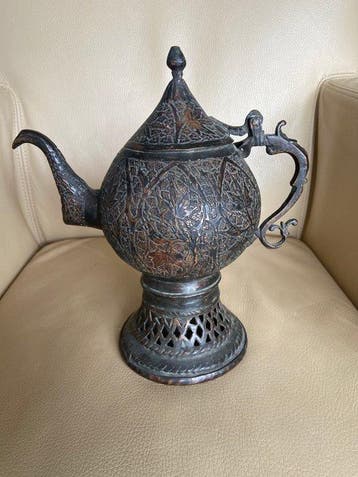 Miniatuur samovar – Kashmiri vakmanschap - Koper - India -, Antiek en Kunst