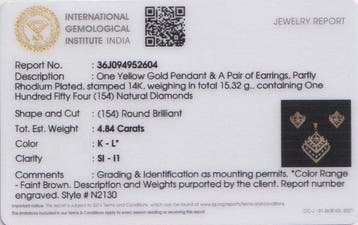 Ensemble de bijoux 2 pièces - 14 carats Or jaune - 4.84ct., Bijoux, Sacs & Beauté, Bijoux anciens
