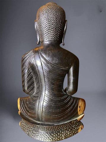 Handgesneden Boeddha-sculptuur – Dhyana Mudra (meditatieve