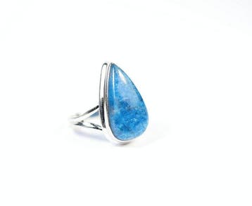 apatite bleu néon Bague / Cabochon / neuf- 8 g - (1)