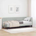 vidaXL Hoek Bed Frame met hoofdeinde Lichtgrijs 80 cm x 200, Verzenden