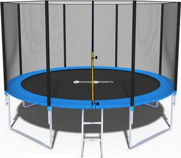 Fitness Trampoline 374cm Blauw | Nieuw | Scherpe Prijs, Tuin en Terras, Ophalen of Verzenden, Nieuw