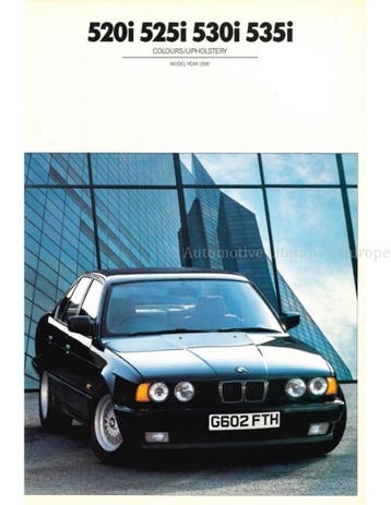 1990 BMW 5 SERIE KLEUREN EN BEKLEDING BROCHURE