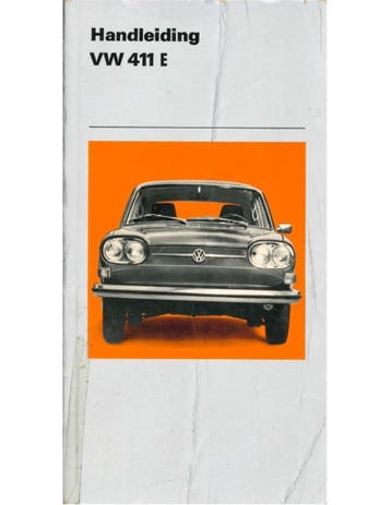 1969 VOLKSWAGEN 411E INSTRUCTIEBOEK NEDERLANDS, Auto diversen