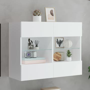 vidaXL Tv-wandmeubel met LED-verlichting 78,5x30x60,5 cm wit, Verzenden