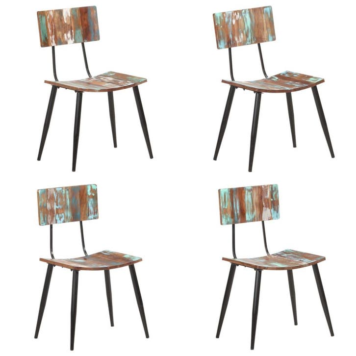 vidaXL Eetkamerstoelen 4 st massief gerecycled hout, Huis en Inrichting, Stoelen, Nieuw, Verzenden
