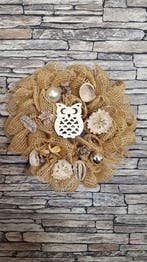 Jute band Naturel open structuur 5 cm kwart rol 10 meter, Nieuw