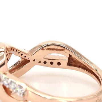 Ring - 14 karaat Roségoud - 0.46ct. tw. Diamant (Natuurlijk), Nieuw