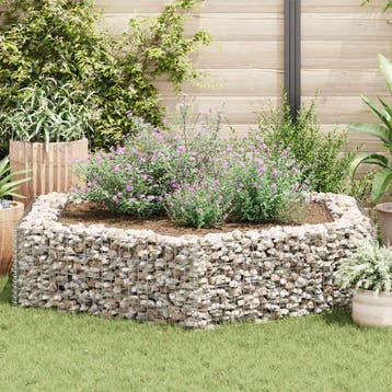 vidaXL Gabion plantenbak verhoogd zeshoekig 200x173x40 cm, Verzenden