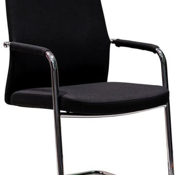 Euroseats vergaderstoel Helsinki, zwart - chroom ES DS Nieuw, Nieuw, Zwart, Eén
