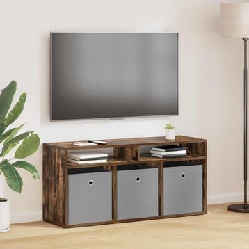 vidaXL Laagkast met lade Rook Eiken 102 x 32 x 48,5 cm, Huis en Inrichting, Verzenden, Nieuw