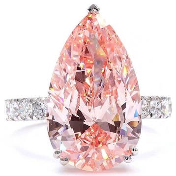 Ring - 18 karaat Witgoud - 10.99ct. tw. Roze Diamant (Fancy, Nieuw