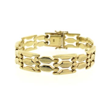 Gouden Bismarck schakelarmband., Ophalen of Verzenden, Gebruikt, Goud, Goud