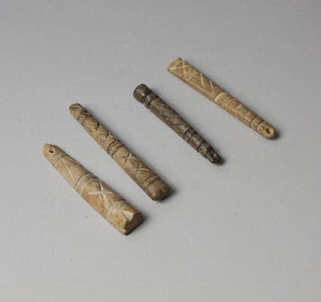 Romain antique Os Tessera Annonaria lot (4 pièces), un jeton