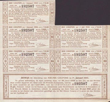 Nederland. Werkelijke Schuld - Certificaat 1000 gulden 1886