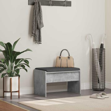 vidaXL Hallenbank met kussen Beton Grijs 63 x 38 x 40 cm, Verzenden, Nieuw