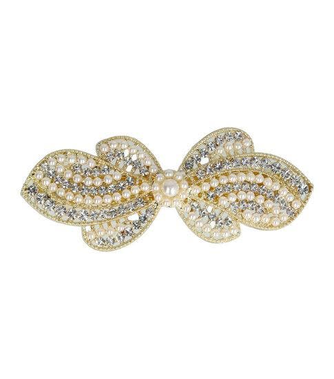 Haarspeld Patentspeld 6cm - Strik – Metaal – Parel & Strass, Handtassen en Accessoires, Uiterlijk | Haarverzorging