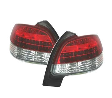 FEUX ARRIÈRE PEUGEOT 206 98-09 LED ROUGE CHROMÉ, Autos : Pièces & Accessoires, Verzenden