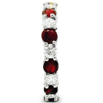 Bague Platine - 2.90ct. tw. Rubis - Diamant - Bague éternité, Nieuw