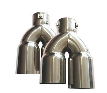 PACK DE 2 EMBOUTS DÉCHAPPEMENT ROND INOX, Autos : Pièces & Accessoires, Verzenden