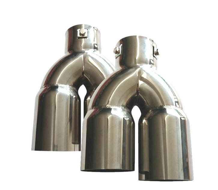 PACK DE 2 EMBOUTS DÉCHAPPEMENT ROND INOX, Autos : Pièces & Accessoires, Systèmes d'échappement, Envoi
