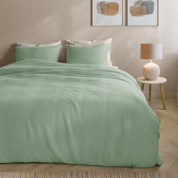 Parure de lit en double gaze - vert - 2 personnes | 240 x, Verzenden, Neuf