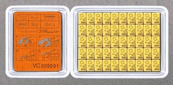 50 x 1 Grams - Goud .999 - Valcambi - Verzegeld en met