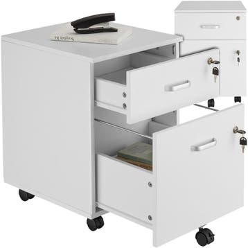 Rolcontainer Vagur, 2 afsluitbare lades - wit, Verzenden