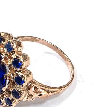 Zonder minimumprijs - Ring - 9 kt. Roségoud, Zilver Spinel, Nieuw