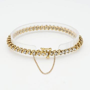 Bracelet - 18 carats Or jaune Diamant (Naturelle) - Tennis
