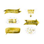 Foto Props Babyshower Goud 6st, Verzenden