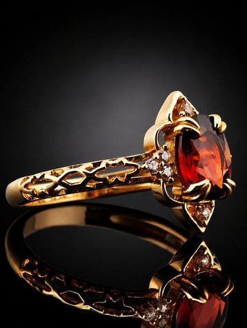 Sans prix de réserve - Bague Bague Grenat rouge - Argent