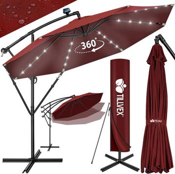Zweefparasol - Tuinparasol - Parasol 300 cm - Met voet - Met, Tuin en Terras, Verzenden, Nieuw